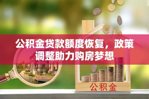 温岭公积金贷款额度恢复，政策调整助力购房梦想