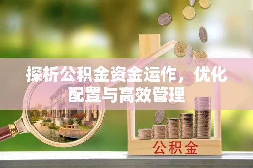 温岭探析公积金资金运作，优化配置与高效管理