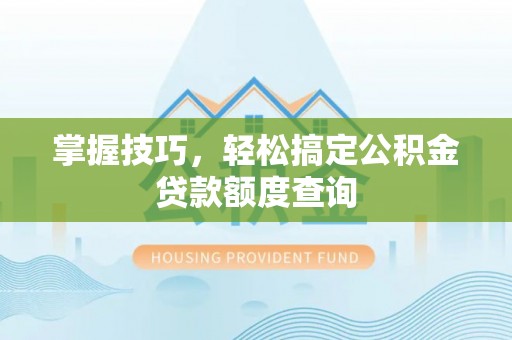 温岭掌握技巧，轻松搞定公积金贷款额度查询